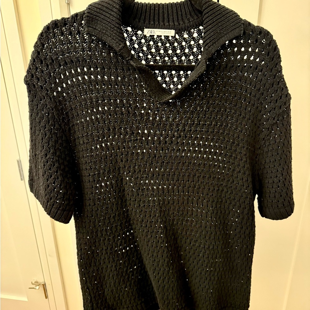 Zara Men's Charcoal V-Neck Sweater - Picture 4 of 4